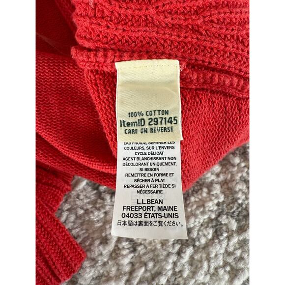 LL Bean Petites Size S Open Front Knit Cardigan Sweater Red Long Sleeve Outdoor - Picture 6 of 8